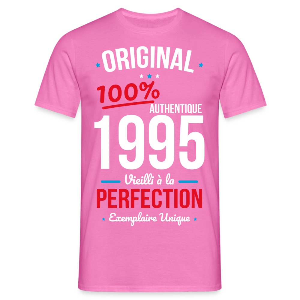 T-shirt Homme - Anniversaire 30 Ans - Original 1995 - rose