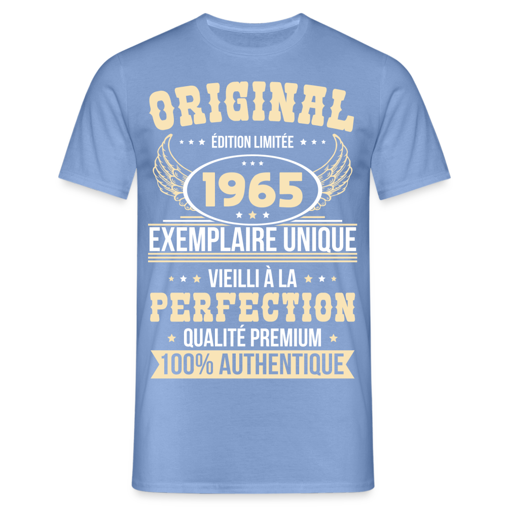 T-shirt Homme - Anniversaire 60 Ans - Original 1965 - carolina blue