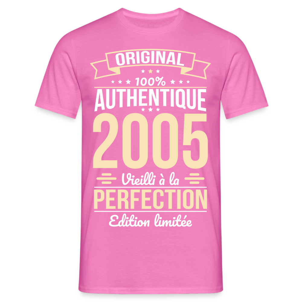 T-shirt Homme - Anniversaire 20 Ans - Original 2005 - rose