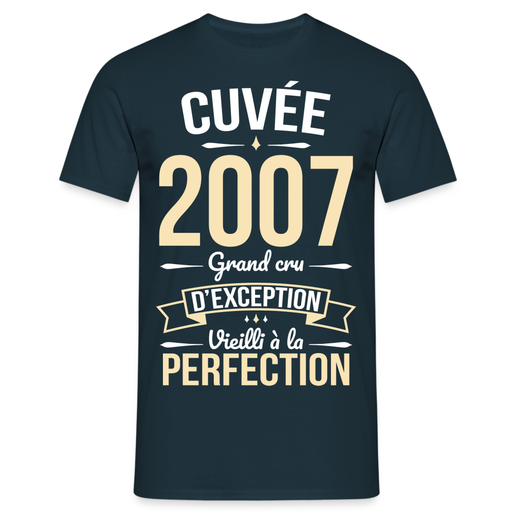 T-shirt Homme - Anniversaire 18 Ans - Cuvée 2007 - marine