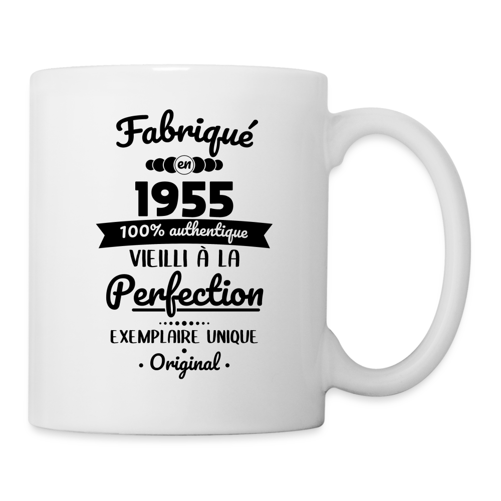 Mug blanc - Anniversaire 70 Ans - Fabriqué en 1955 - blanc