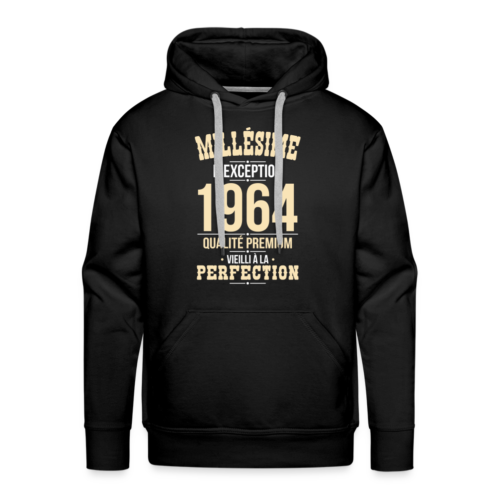 Sweat à capuche Premium Homme - Anniversaire 60 Ans - Millésime 1964 - noir