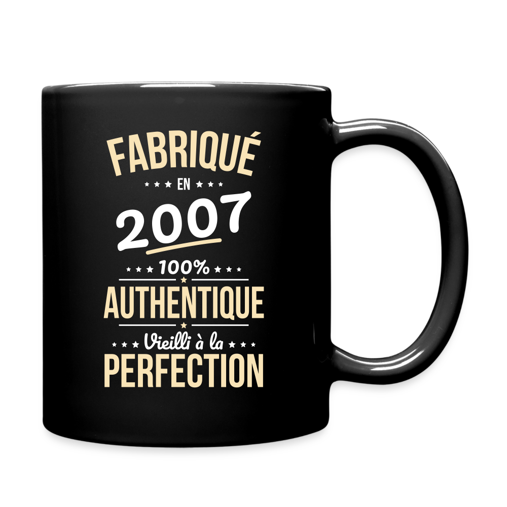 Mug uni - Anniversaire 18 Ans - Fabriqué en 2007 - noir