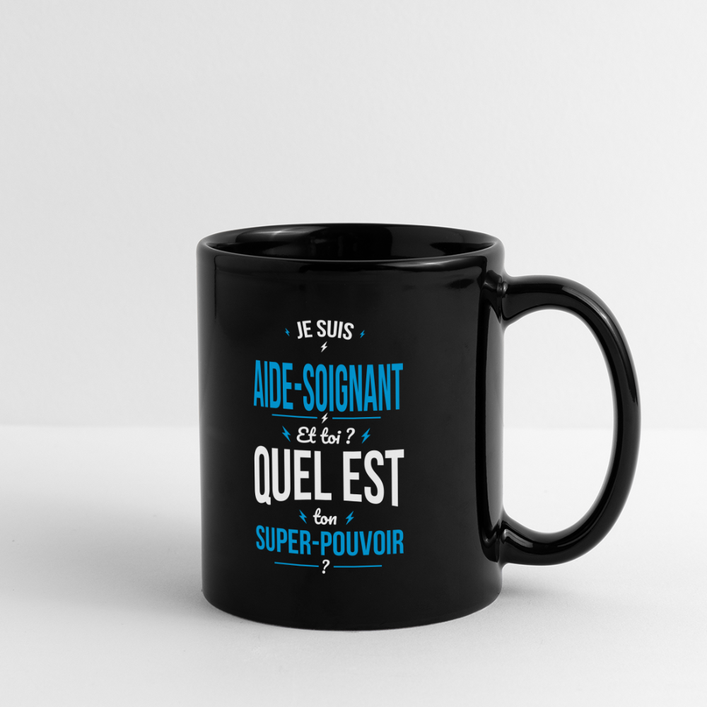 Mug uni - Je suis aide-soignant - Super-pouvoir - noir