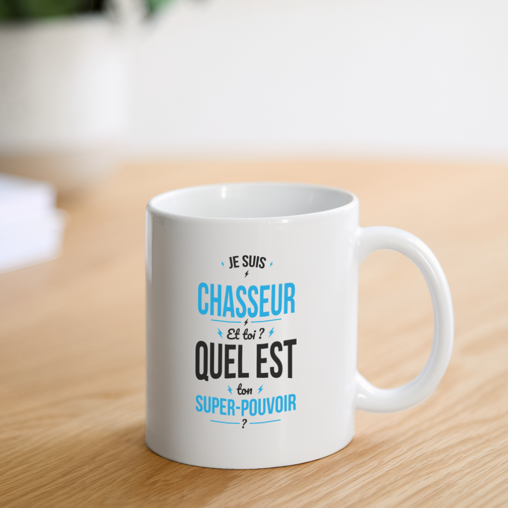 Mug blanc - Je suis chasseur - Super-pouvoir - blanc