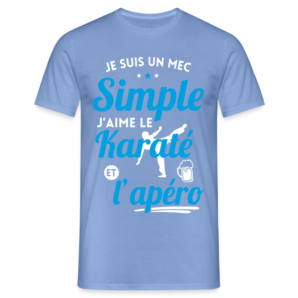 T-shirt Homme - J'aime le karaté et l'apéro - carolina blue