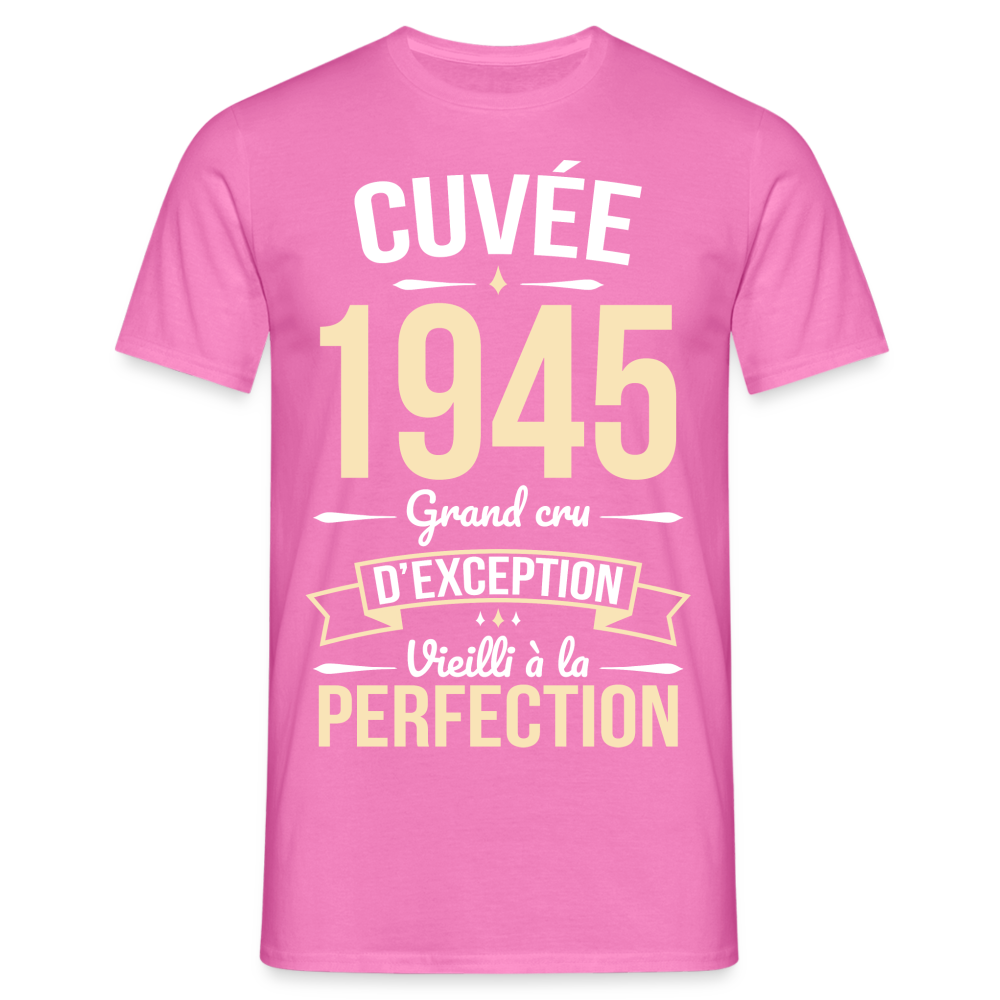 T-shirt Homme - Anniversaire 80 Ans - Cuvée 1945 - rose