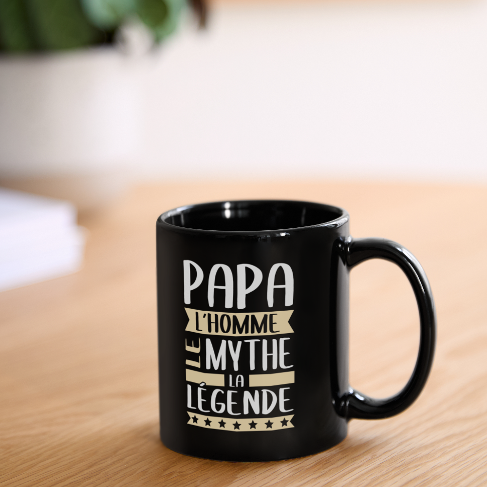 Mug uni - Papa L'Homme le Mythe la Légende - noir