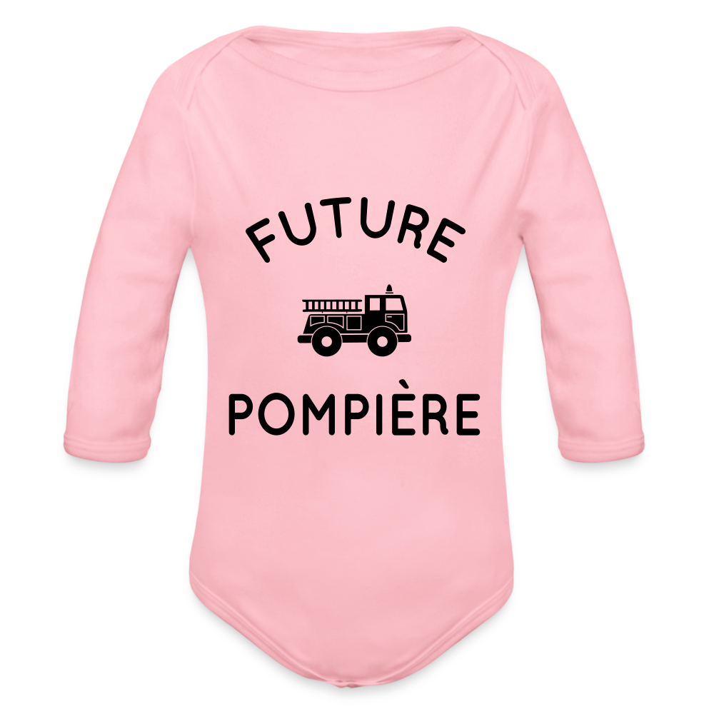 Body Bébé bio manches longues - Future pompière - rose clair