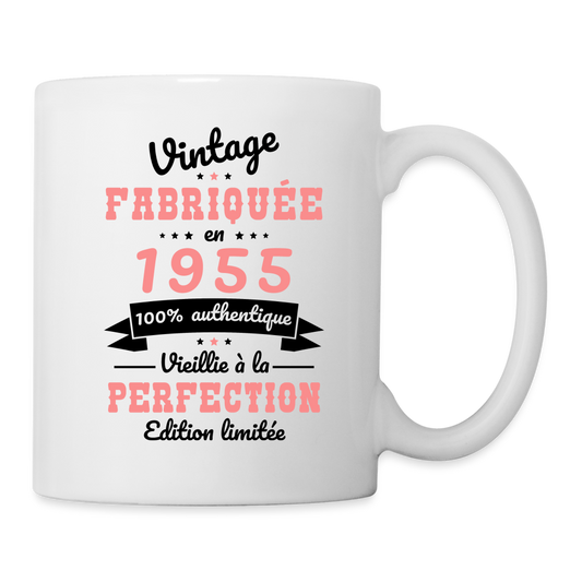 Mug blanc - Anniversaire 70 Ans - Vintage fabriquée en 1955 - blanc