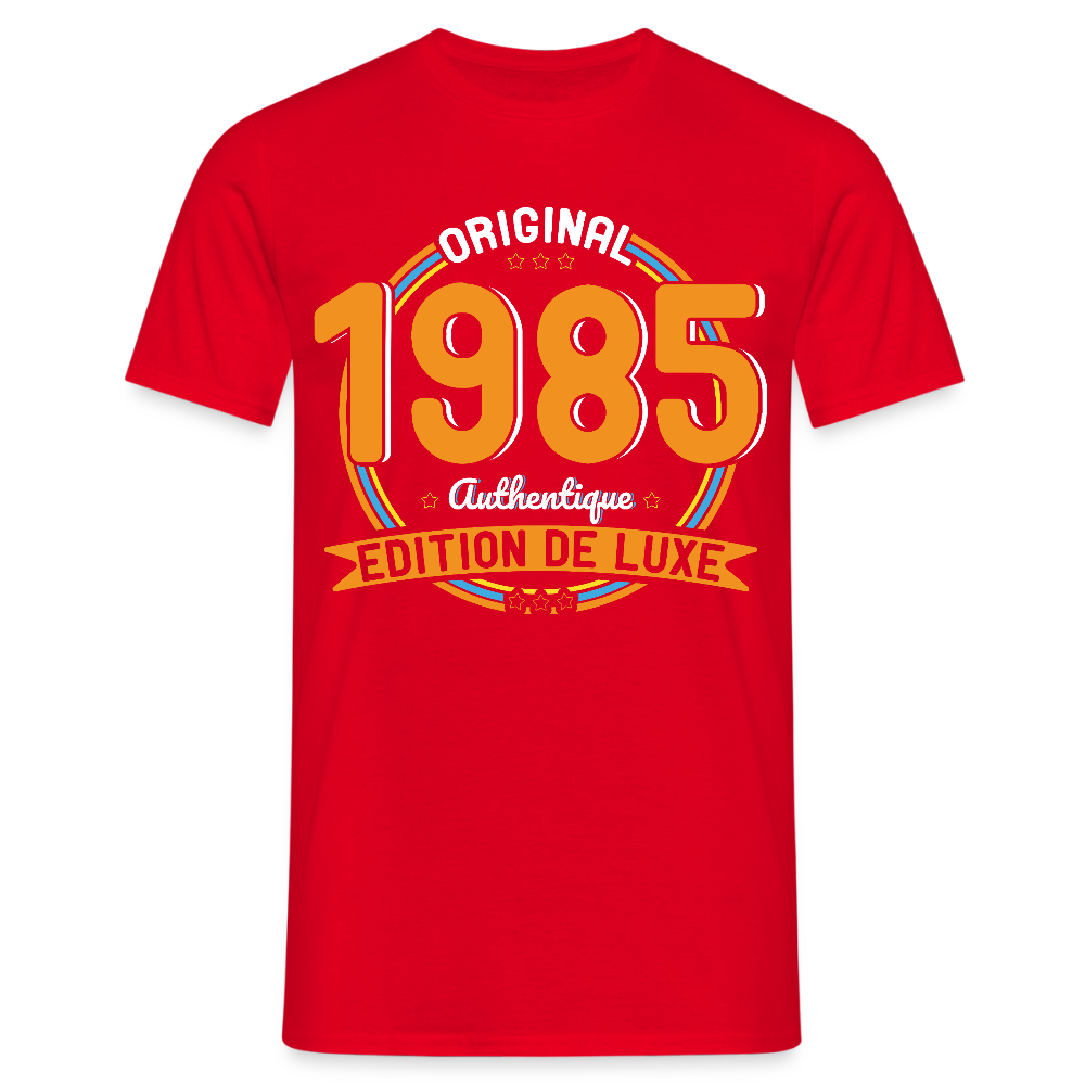 T-shirt Homme - Anniversaire 40 Ans - Original 1985 Authentique - rouge