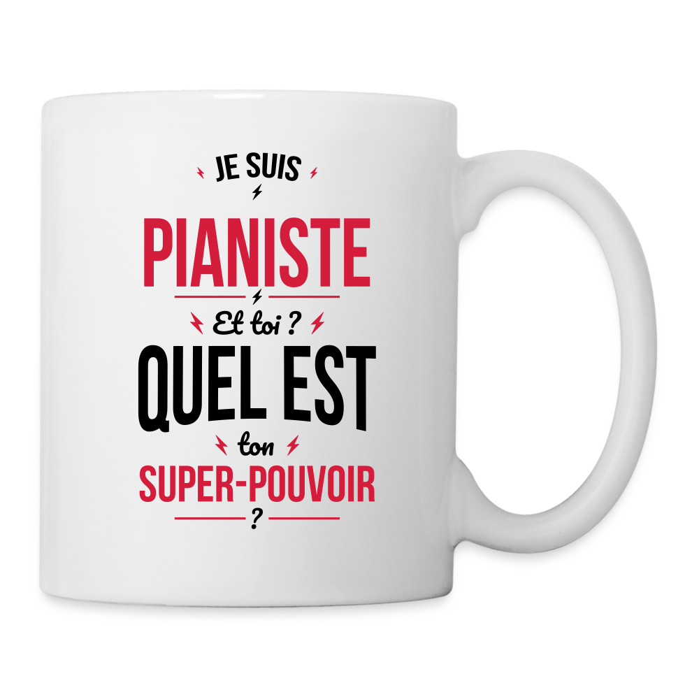 Mug blanc - Je suis pianiste -Super-pouvoir - blanc