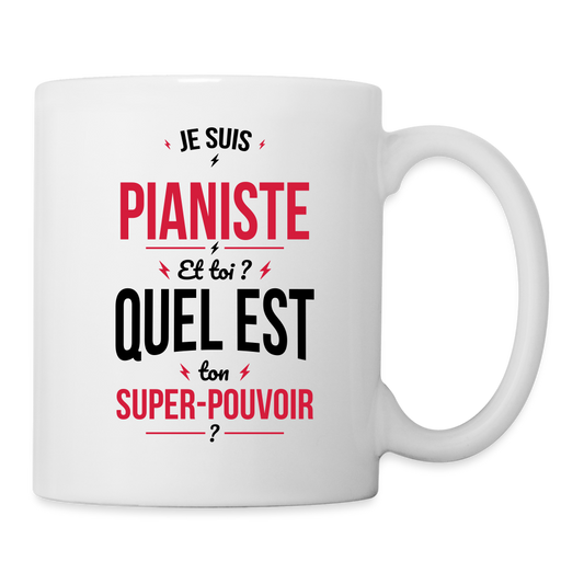 Mug blanc - Je suis pianiste -Super-pouvoir - blanc