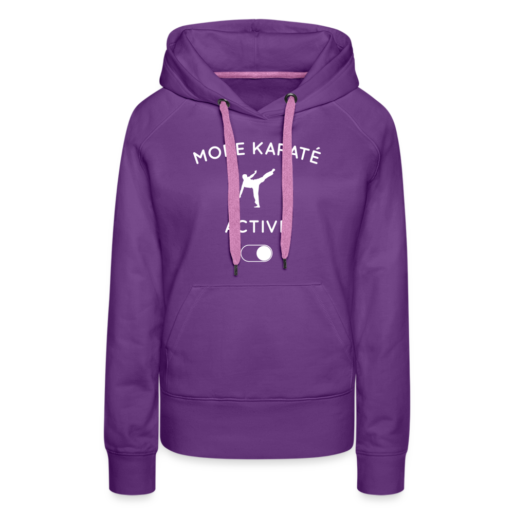 Sweat à capuche Premium Femme - Mode karaté activé - violet