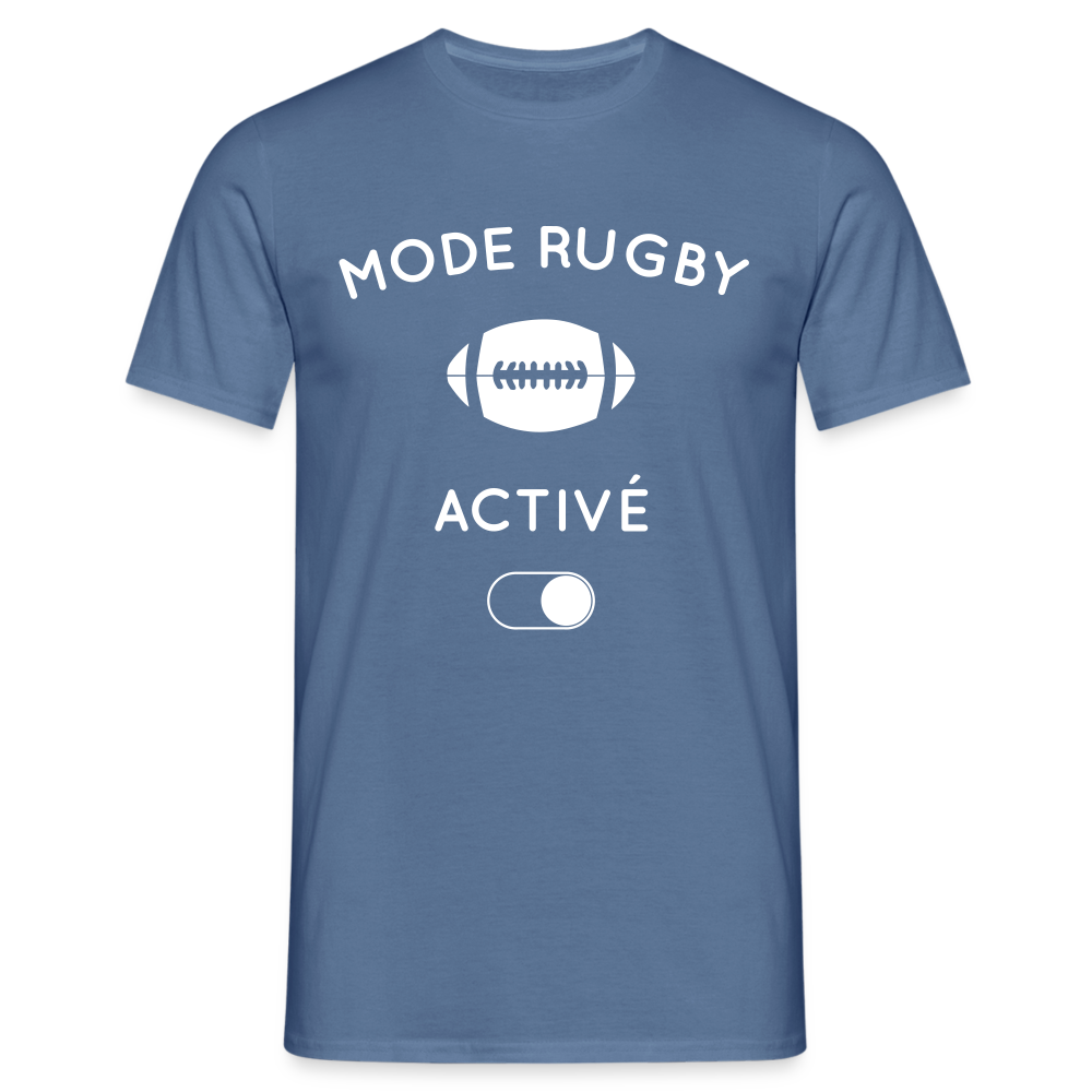 T-shirt Homme - Mode rugby activé - bleu pigeon 