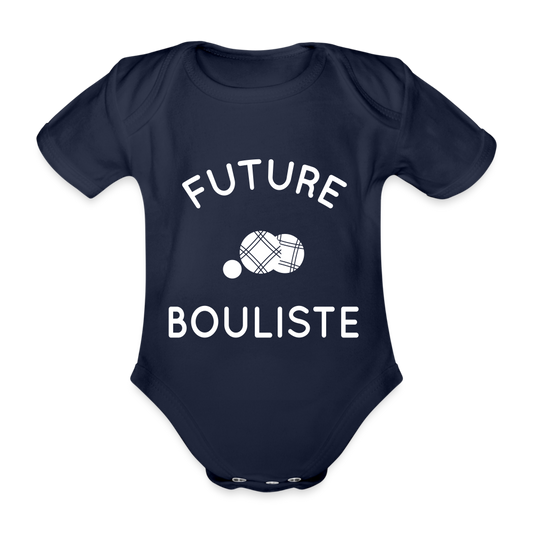 Body Bébé bio manches courtes - Future bouliste - marine foncé