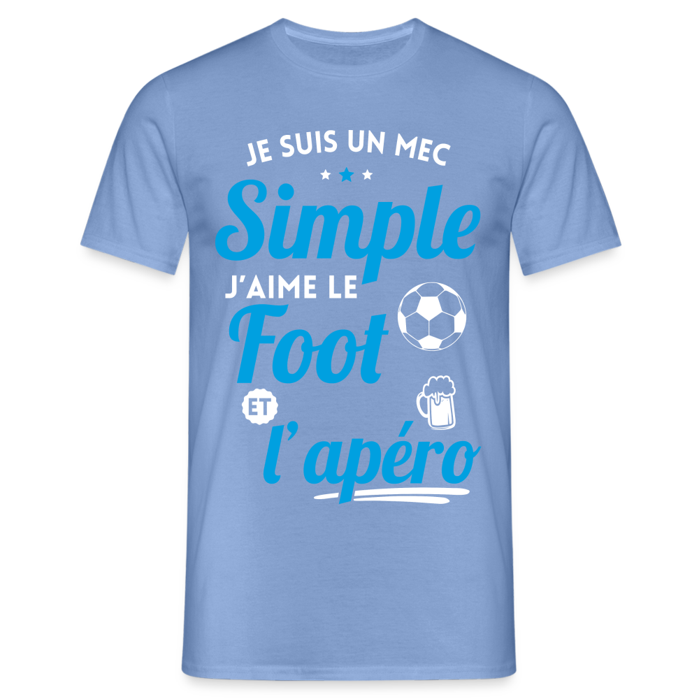 T-shirt Homme -  J'aime le foot et l'apéro - carolina blue