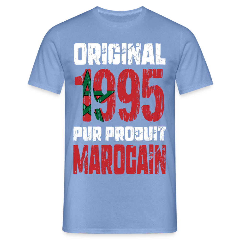 T-shirt Homme - Anniversaire 30 Ans - Original 1995 - Pur produit Marocain - carolina blue