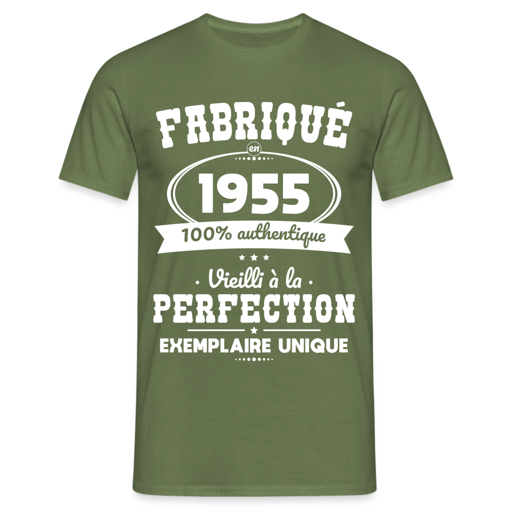 T-shirt Homme - Anniversaire 70 Ans - Fabriqué en 1955 - vert militaire