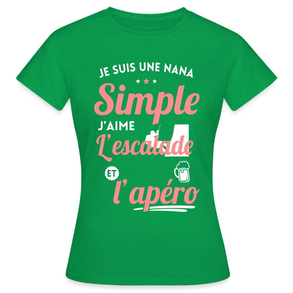 T-shirt Femme - J'aime l'escalade et l'apéro - vert