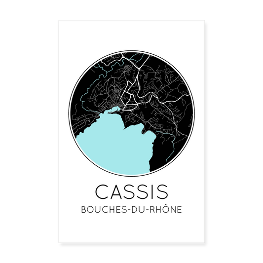 Poster Cassis - Plan Cassis - 20 x 30 cm - blanc