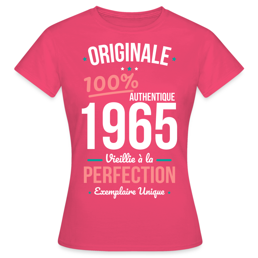 T-shirt Femme - Anniversaire 60 Ans - Originale 1965 - rose azalée