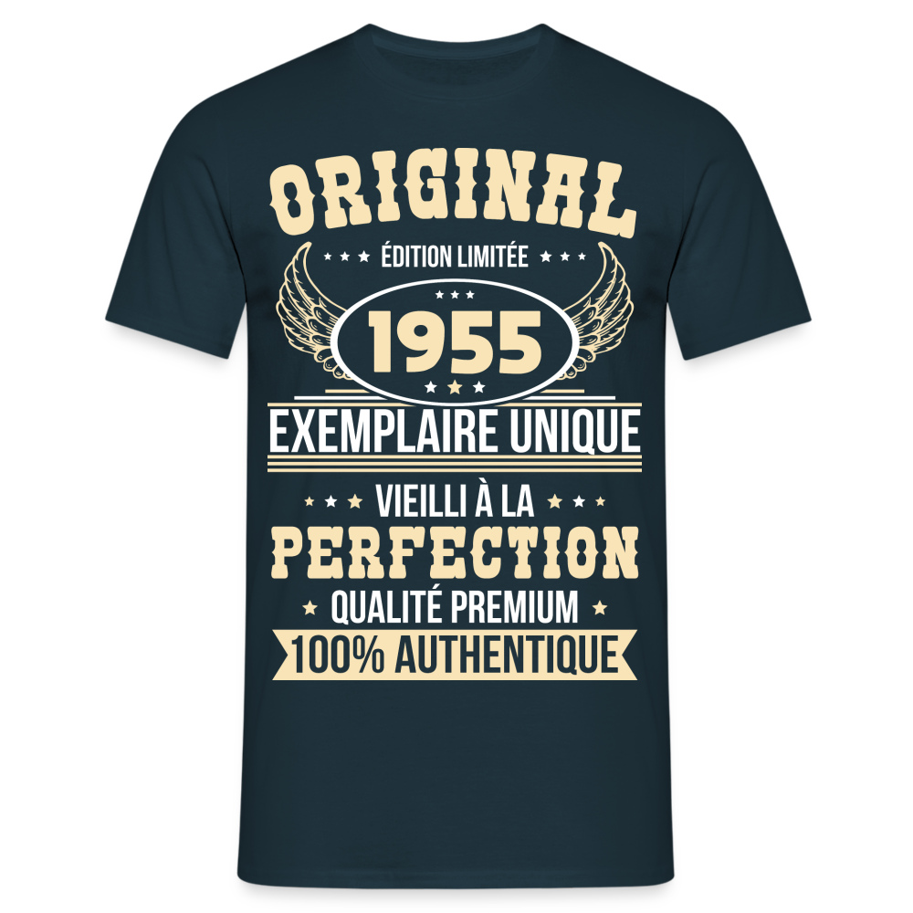 T-shirt Homme - Anniversaire 70 Ans - Original 1955 - marine