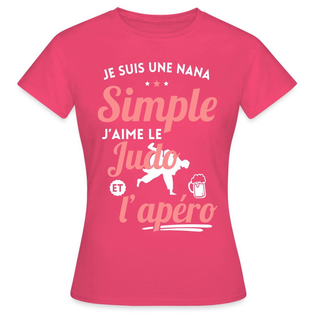 T-shirt Femme - J'aime le judo et l'apéro - rose azalée