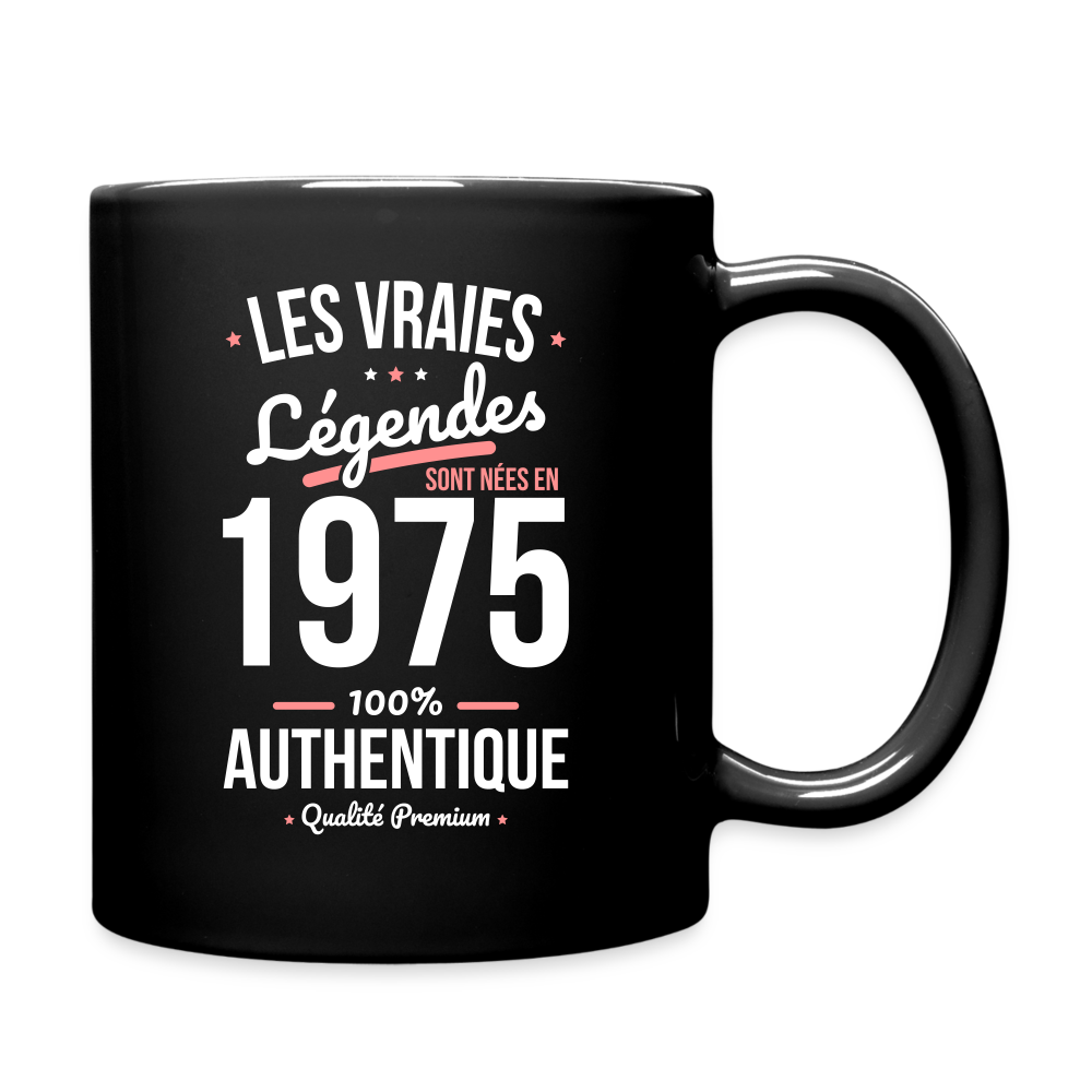 Mug uni - Anniversaire 50 Ans - Les vraies Légendes sont nées en 1975 - noir