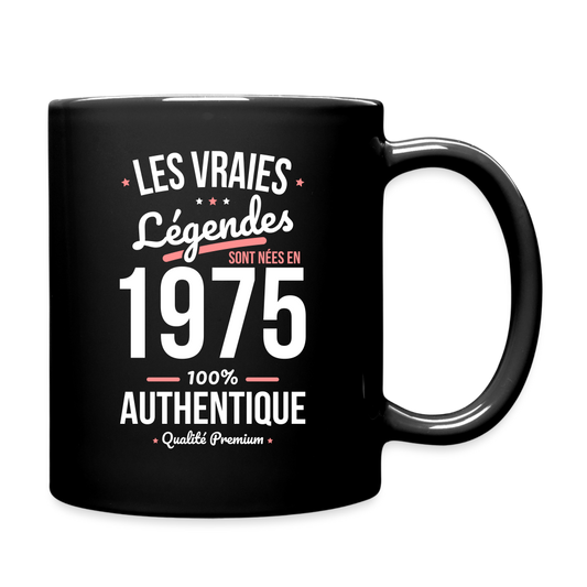 Mug uni - Anniversaire 50 Ans - Les vraies Légendes sont nées en 1975 - noir