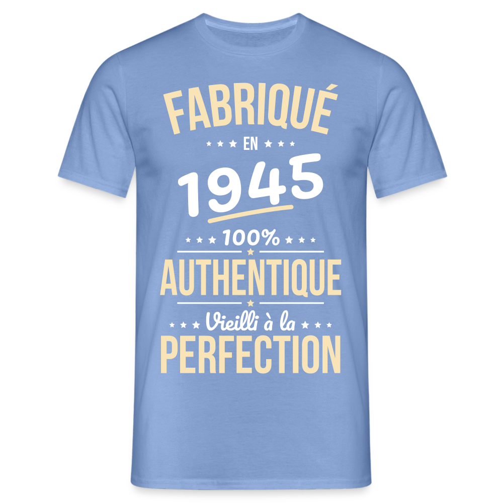 T-shirt Homme - Anniversaire 80 Ans - Fabriqué en 1945 - carolina blue