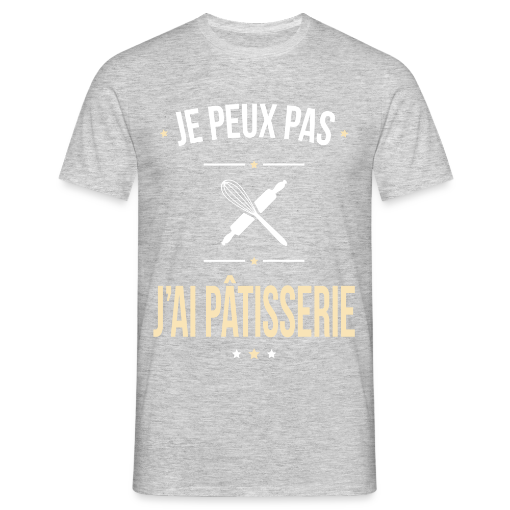 T-shirt Homme -  Je peux pas j'ai Pâtisserie - gris chiné