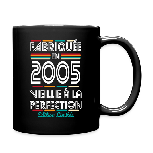 Mug uni - Anniversaire 20 Ans - Fabriquée en 2005 - noir