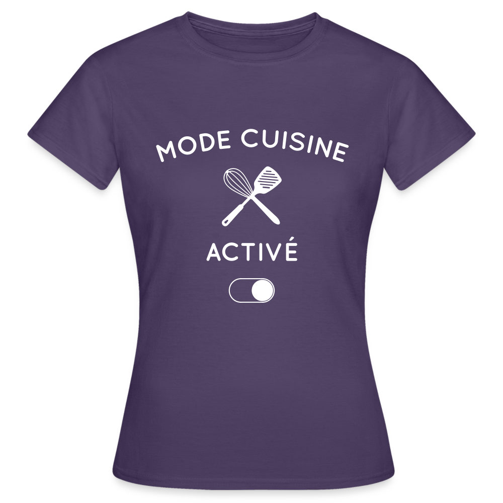 T-shirt Femme - Mode cuisine activé - violet foncé