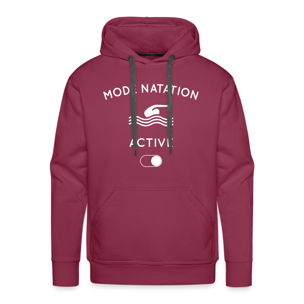 Sweat à capuche Premium Homme - Mode natation activé - bordeaux