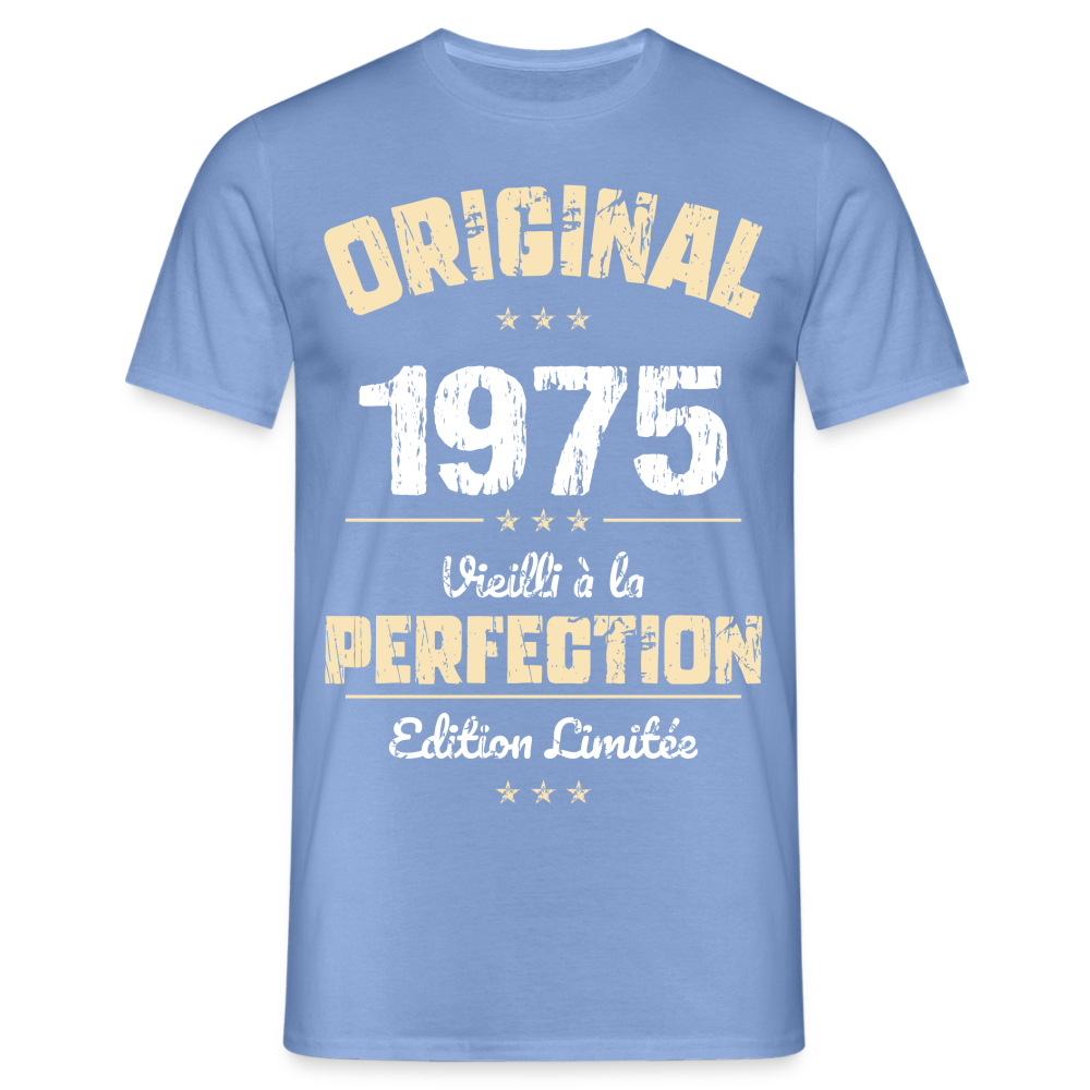 T-shirt Homme - Anniversaire 50 Ans - Original 1975 - carolina blue