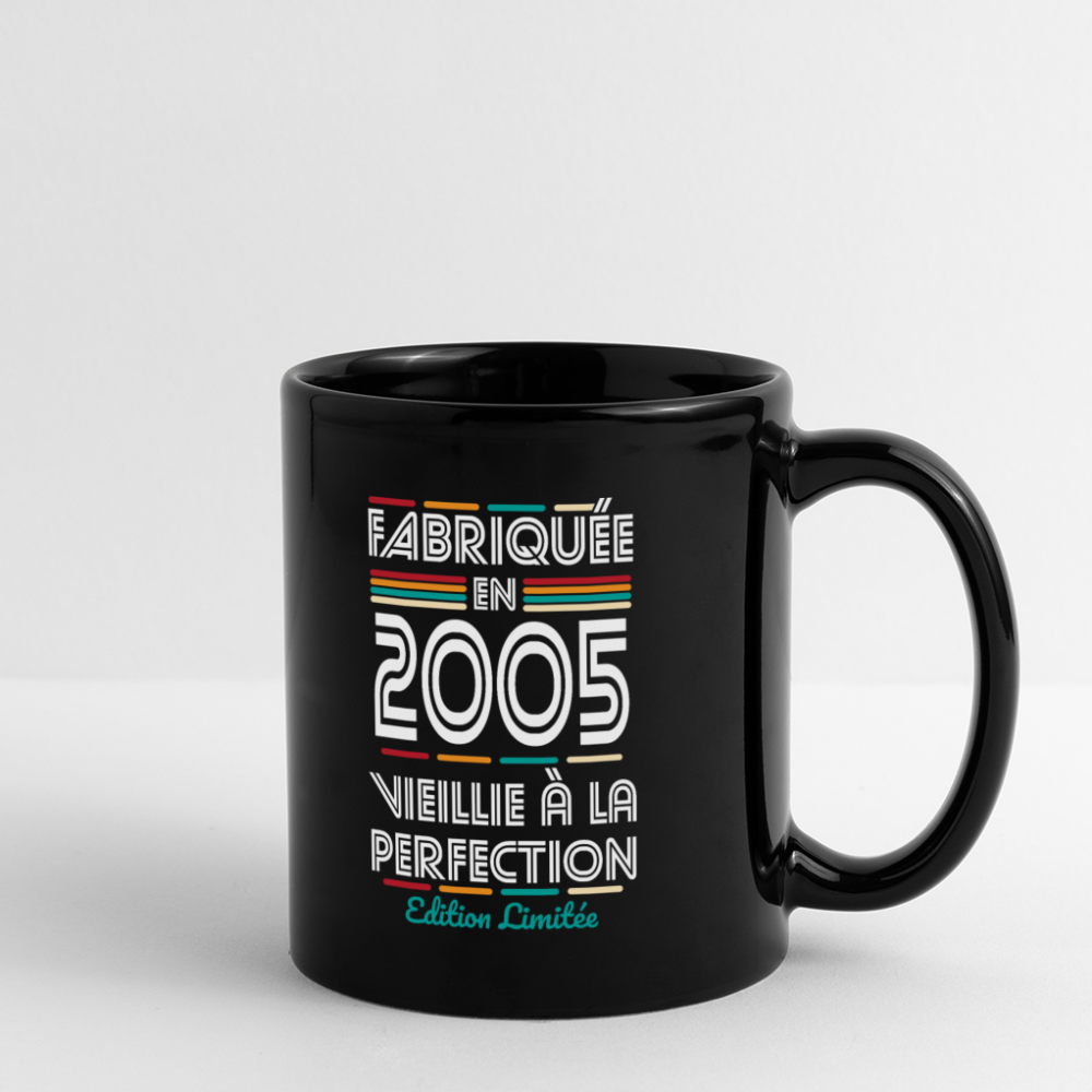 Mug uni - Anniversaire 20 Ans - Fabriquée en 2005 - noir