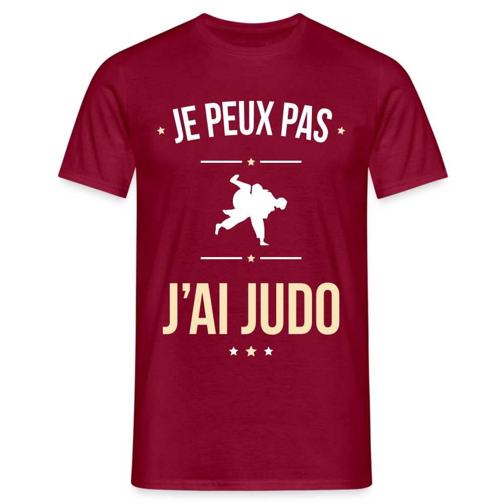 T-shirt Homme - Je peux pas j'ai Judo - rouge brique