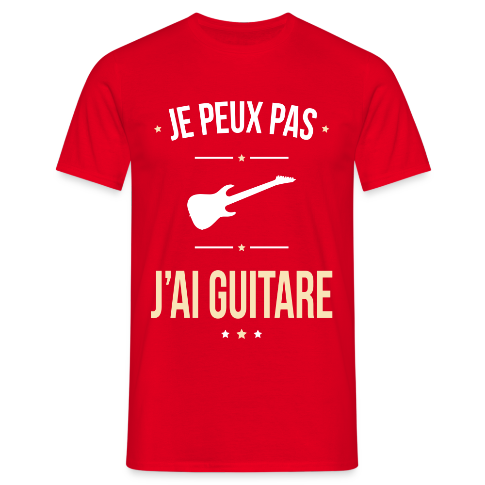 T-shirt Homme - Je peux pas j'ai Guitare - rouge