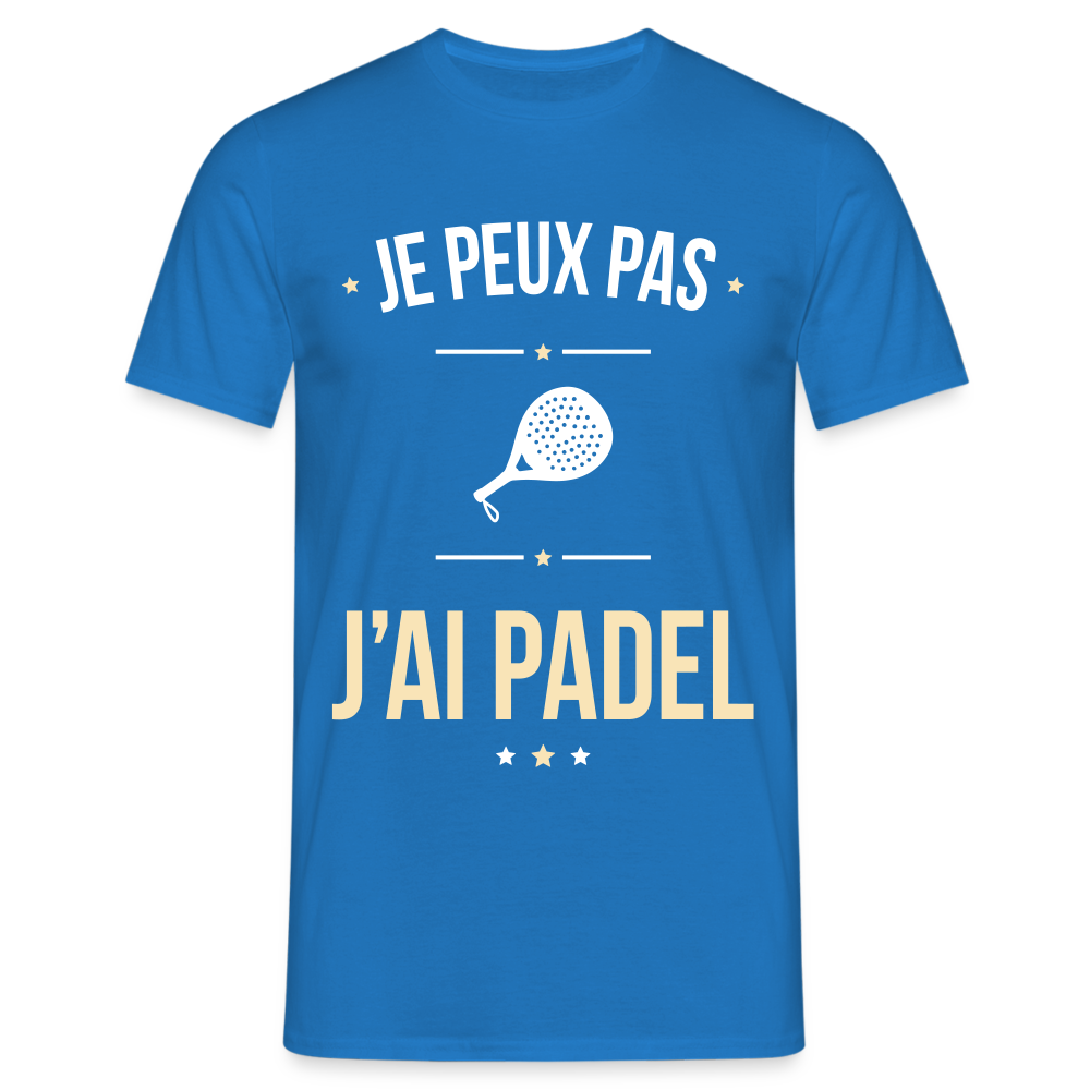 T-shirt Homme - Je peux pas j'ai Padel - bleu royal