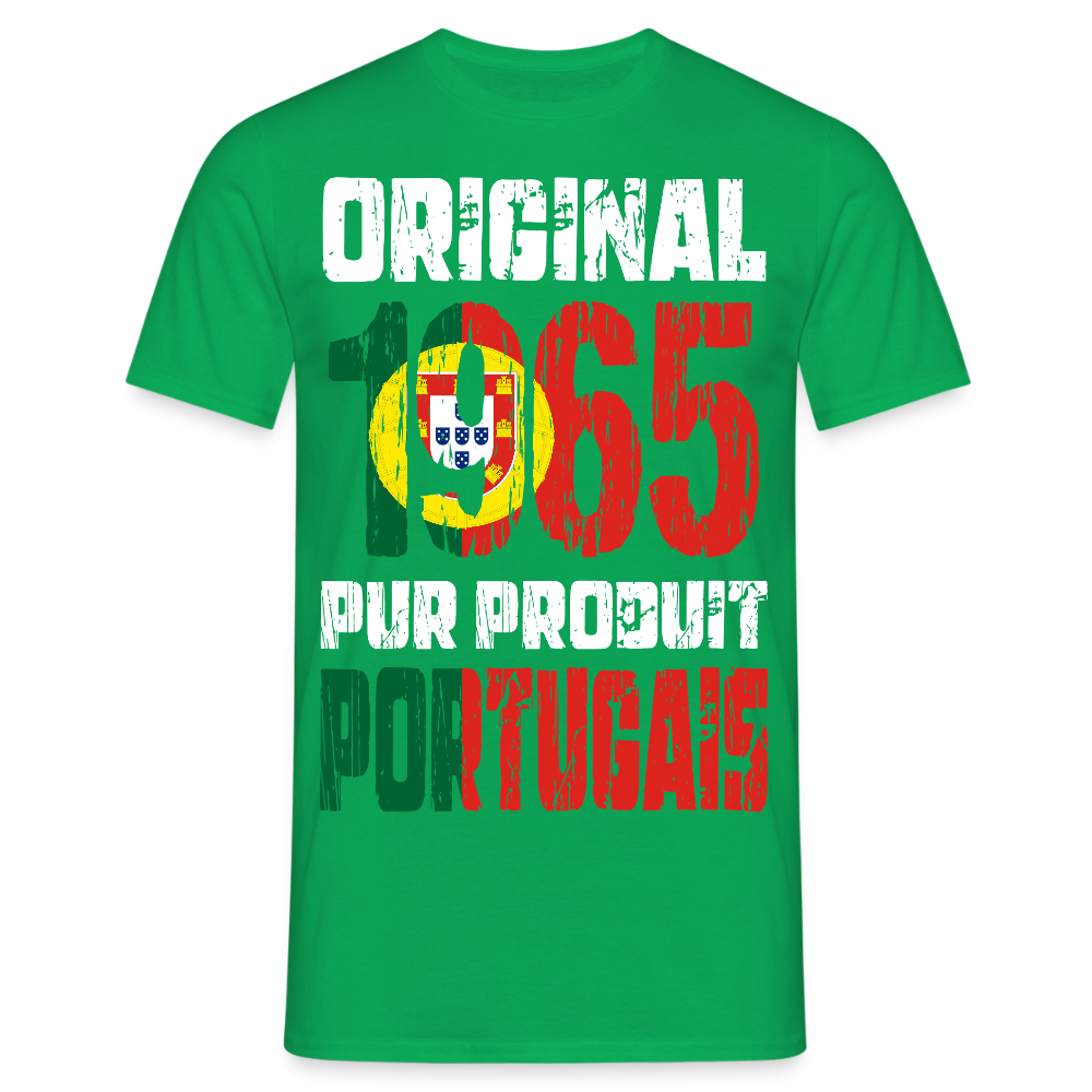 T-shirt Homme - Anniversaire 60 Ans - Original 1965 - Pur produit Portugais - vert