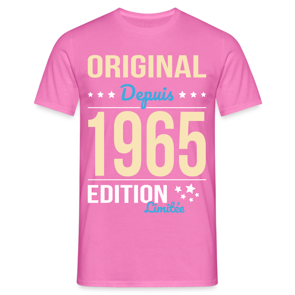 T-shirt Homme - Anniversaire 60 Ans - Original depuis 1965 - rose