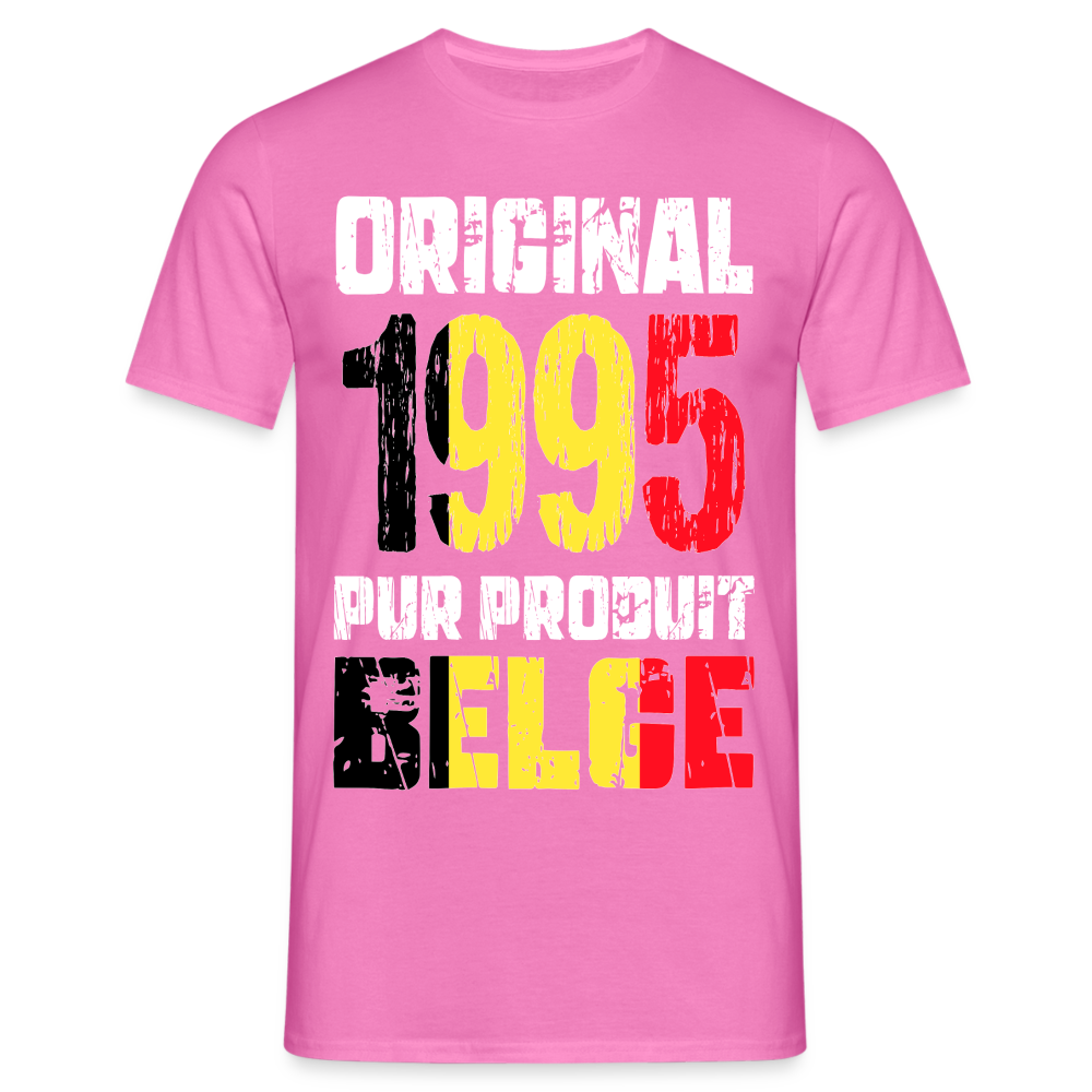 T-shirt Homme - Anniversaire 30 Ans - Original 1995 - Pur produit Belge - rose