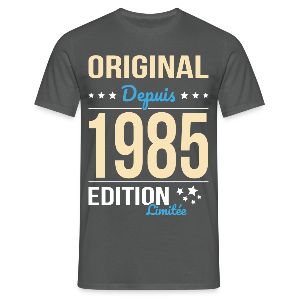 T-shirt Homme - Anniversaire 40 Ans - Original depuis 1985 - charbon