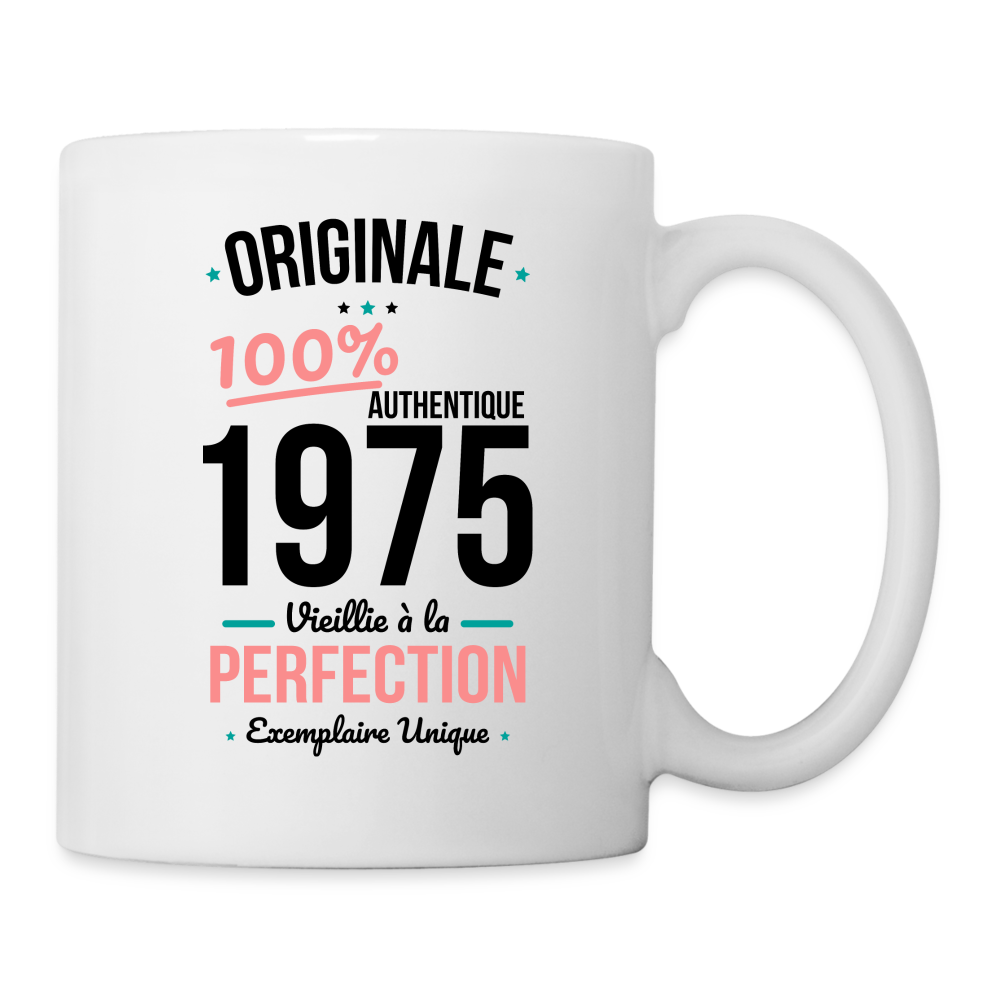 Mug blanc - Anniversaire 50 Ans - Originale 1975 - blanc