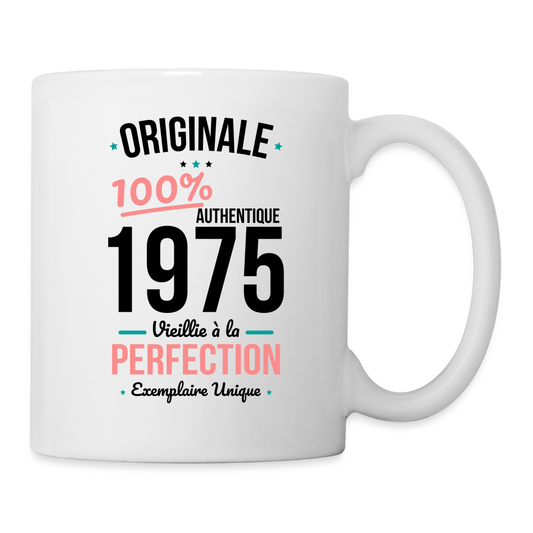 Mug blanc - Anniversaire 50 Ans - Originale 1975 - blanc