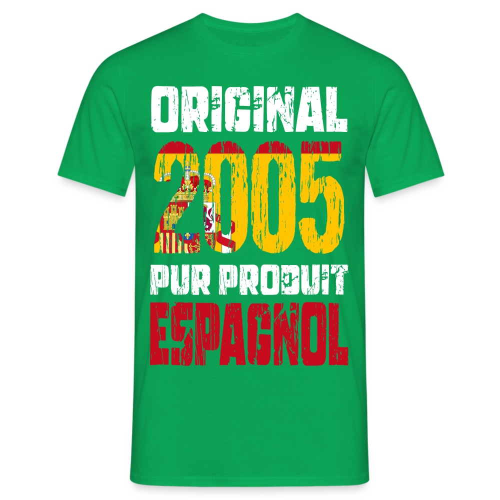 T-shirt Homme - Anniversaire 20 Ans - Original 2005 - Pur produit Espagnol - vert