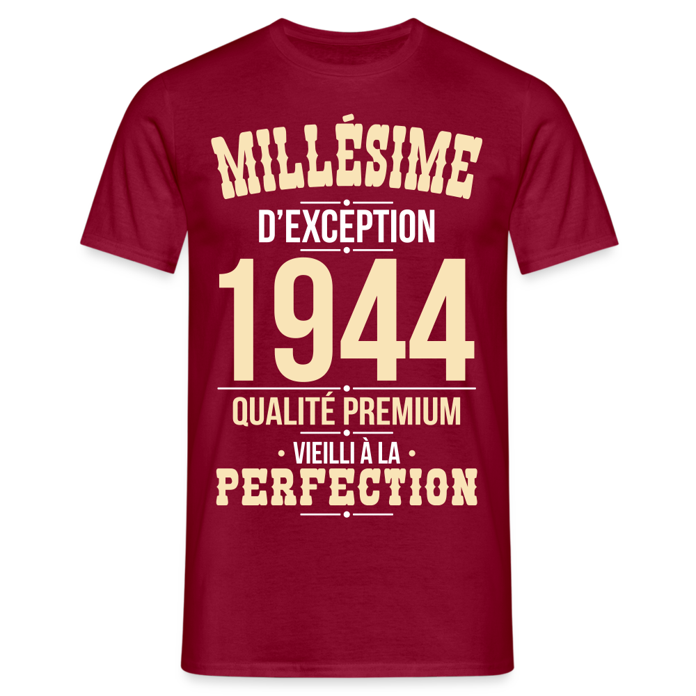 T-shirt Homme - Anniversaire 80 Ans - Millésime 1944 - rouge brique