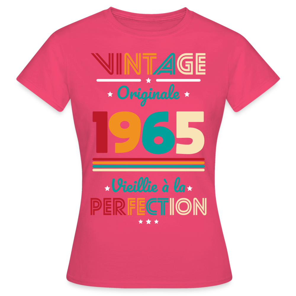 T-shirt Femme - Anniversaire 60 Ans - Vintage Originale 1965 - rose azalée