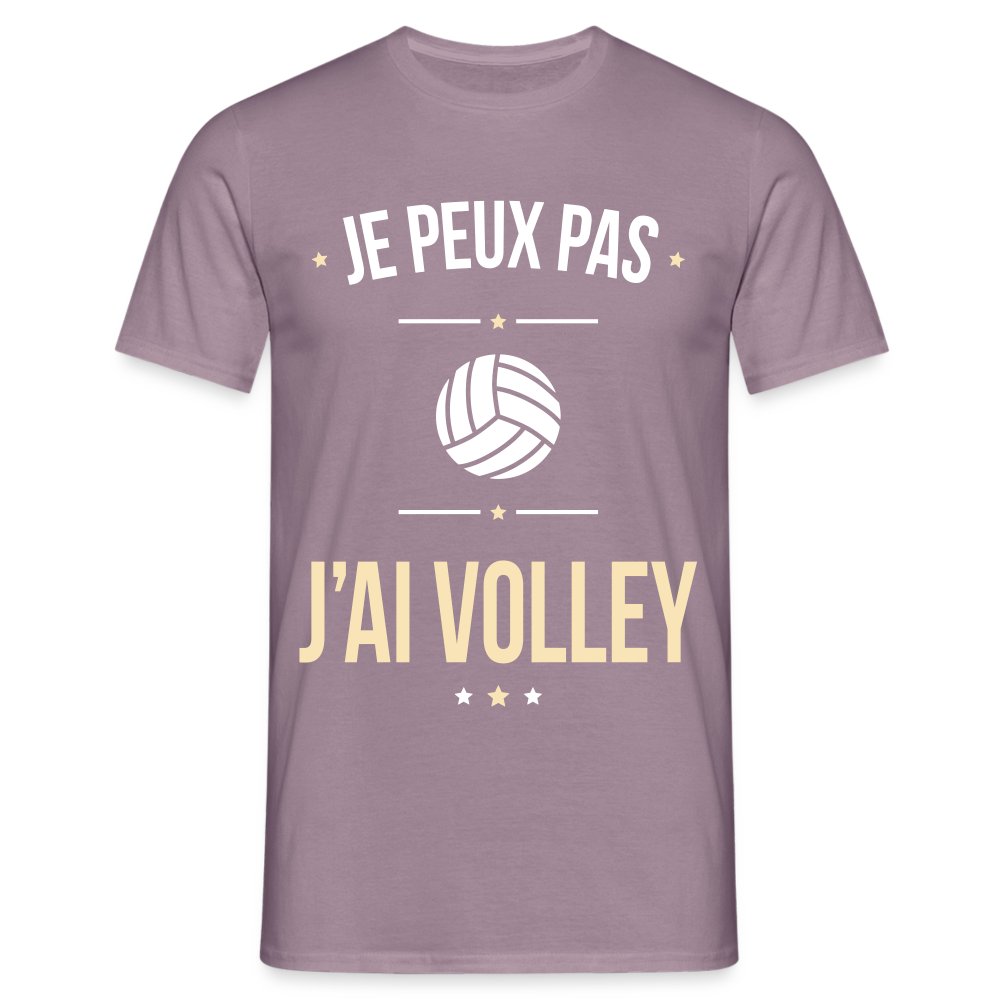 T-shirt Homme - Je peux pas j'ai Volley - mauve gris 